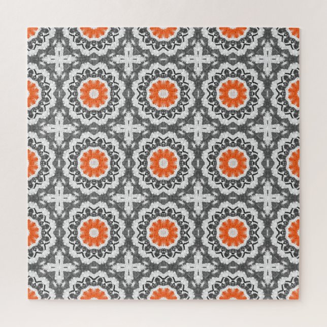Abstract Silver: Geometric Seamless Design. Jigsaw Puzzle (Vertical)