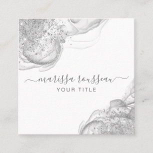 Abstract Silver Glitter Business Card