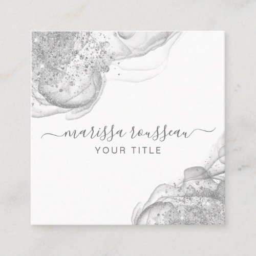 Abstract Silver Glitter Business Card