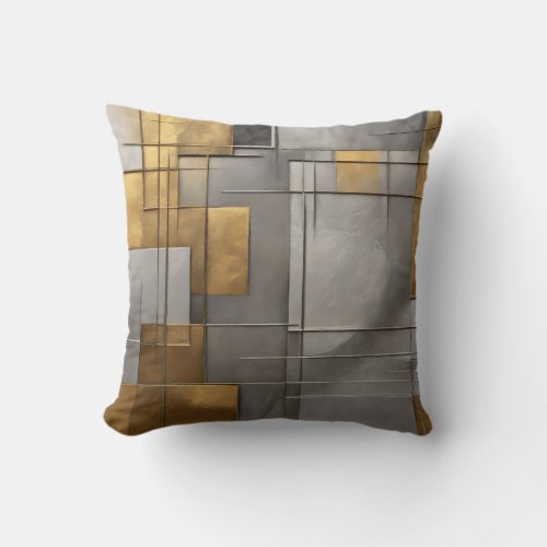 Abstract silver  golden  throw pillow