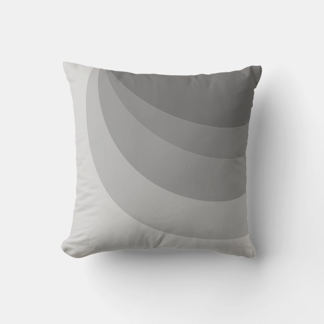 Abstract silver gray wavy lines throw pillow (Front)