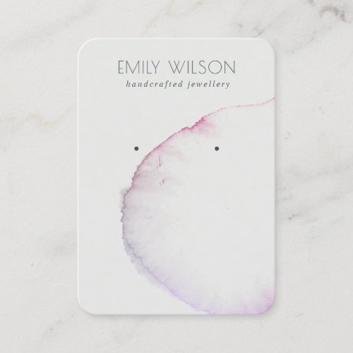 Abstract Silver Grey Pink Purple Earring Display Business Card