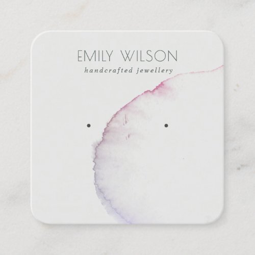 Abstract Silver Grey Pink Purple Earring Display Square Business Card