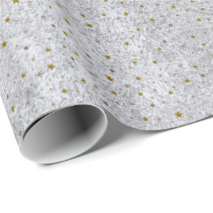 Abstract silver paper with gold stars