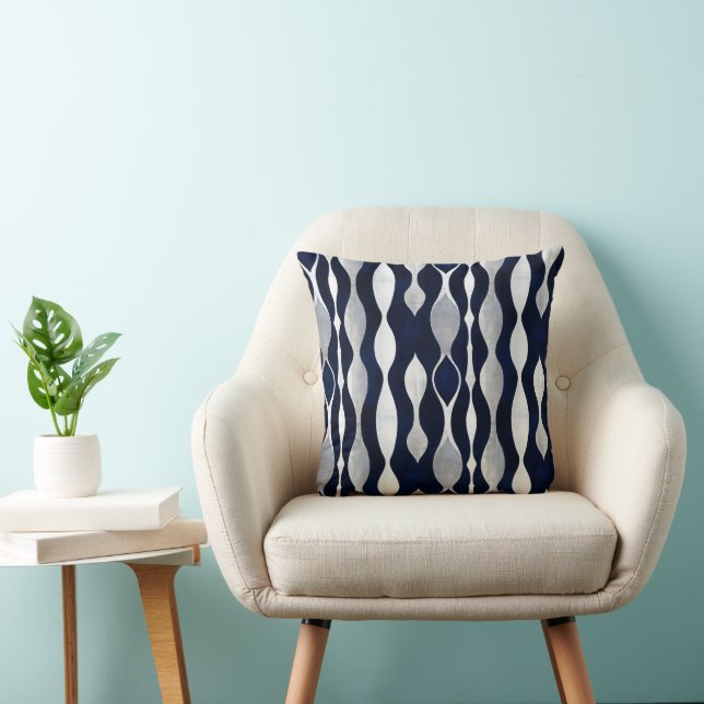 Abstract Silver Pattern Throw Pillow (Chair)