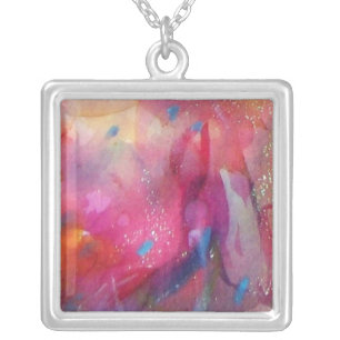 ABSTRACT SILVER PLATED NECKLACE