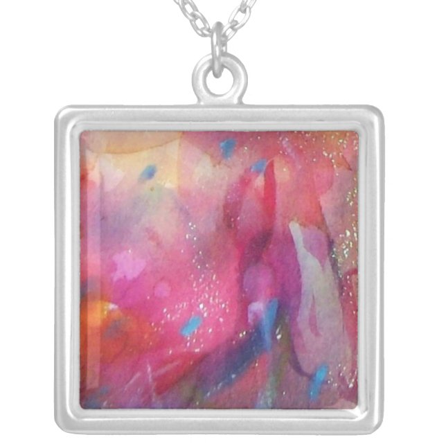 ABSTRACT SILVER PLATED NECKLACE (Front)