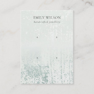 Abstract Silver Rain Aqua 2 Stud Earring Display Business Card