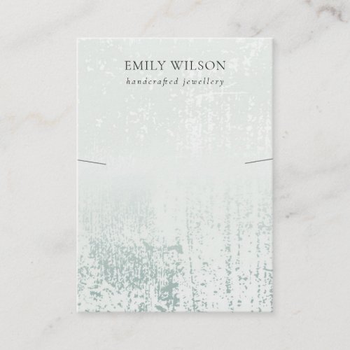 Abstract Silver Rain Aqua Texture Necklace Display Business Card