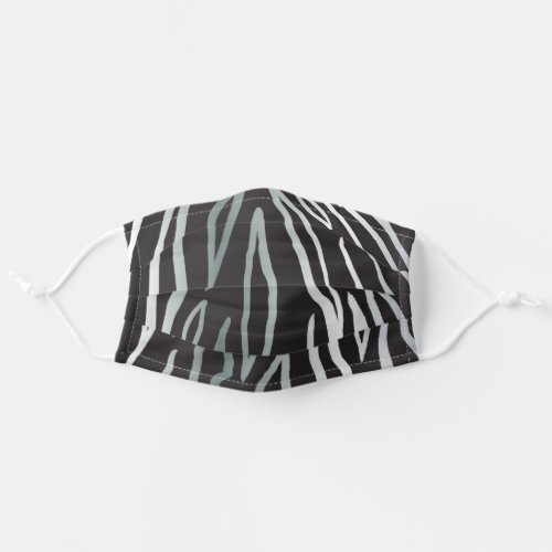 Abstract silver stripes zebra animal black pattern adult cloth face mask