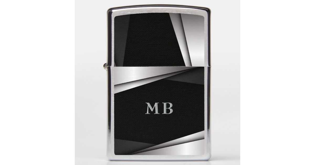 Abstract Silver Wave Customize Zippo Lighter Zazzle