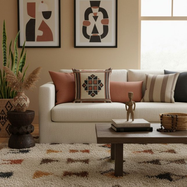 Abstract simple elegant modern lines retro throw pillow (Creator Uploaded)