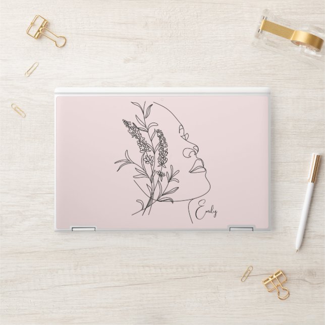 Abstract Simple Line Art Illustration , Boho Chic HP Laptop Skin (Desk)