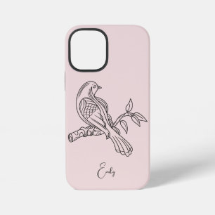 Abstract Simple Line Art Illustration , Boho Chic  iPhone 12 Mini Case