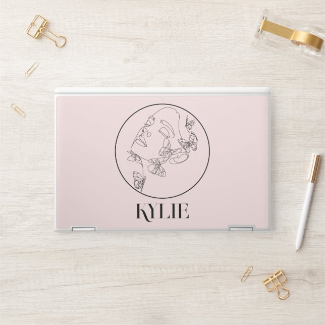 Abstract Simple Line Art Woman Illustration  HP Laptop Skin (Desk)