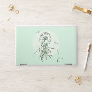 Abstract Simple Line Art Woman Illustration HP Laptop Skin