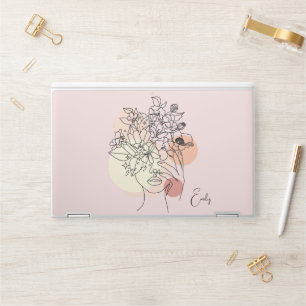 Abstract Simple Line Art Woman Illustration HP Laptop Skin