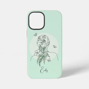 Abstract Simple Line Art Woman Illustration iPhone 12 Mini Case