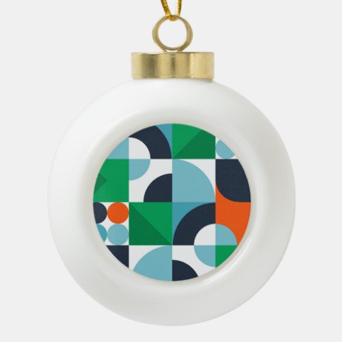 Abstract simple shapes and shapes ceramic ball christmas ornament