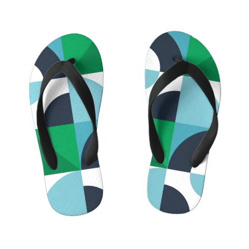 Abstract simple shapes and shapes kids flip flops