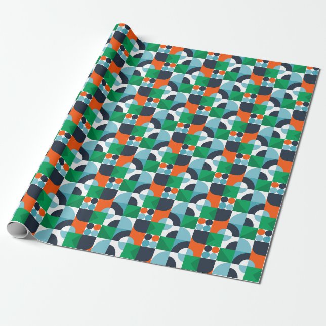 Abstract simple shapes and shapes wrapping paper (Unrolled)