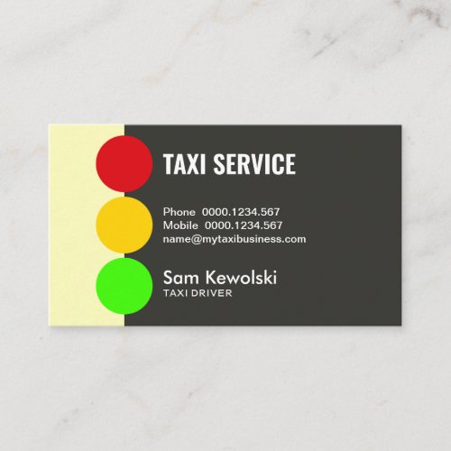 Abstract Simple Traffic Lights Signal Taxi Service Business Card