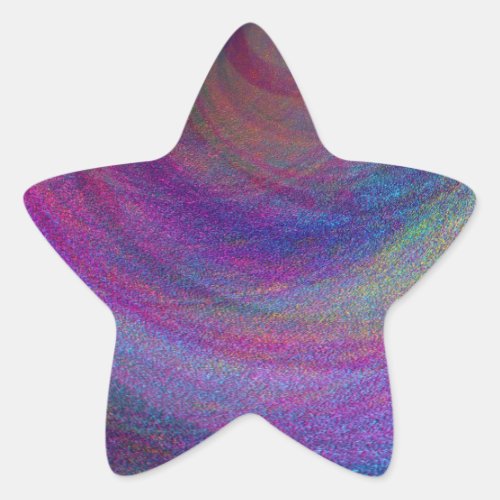 Abstract Simulated Metallic Paint Star Sticker