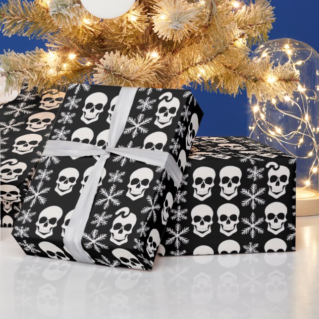 Abstract Skeleton Snowflake Design Gift Wrap Roll (Holidays)