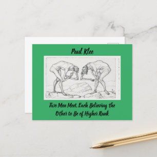 Abstract Sketch Paul Klee Two Men Meet Postcard