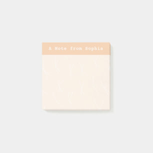 Abstract Sketchy Lines Personalized Peach Puff Post-it Notes