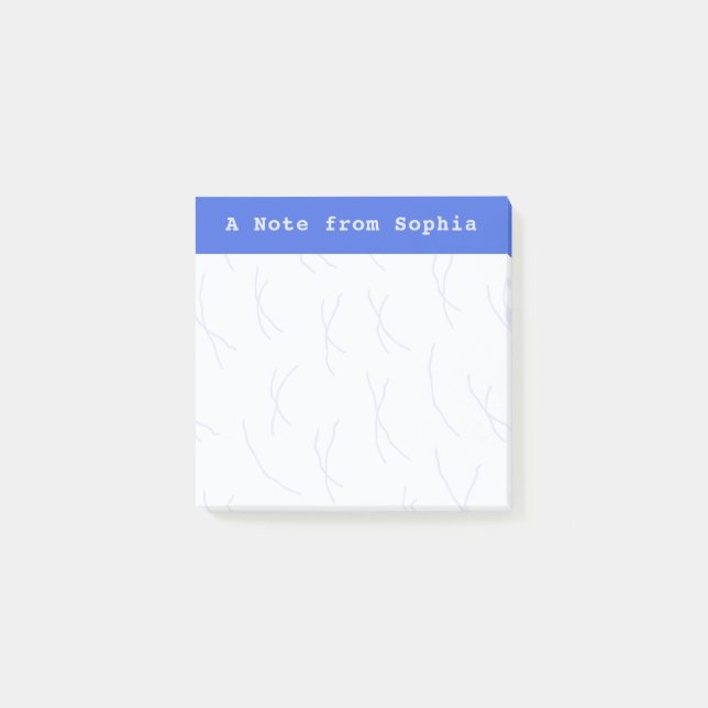 Abstract Sketchy Lines Personalized | Royal Blue Post-it Notes (Front)
