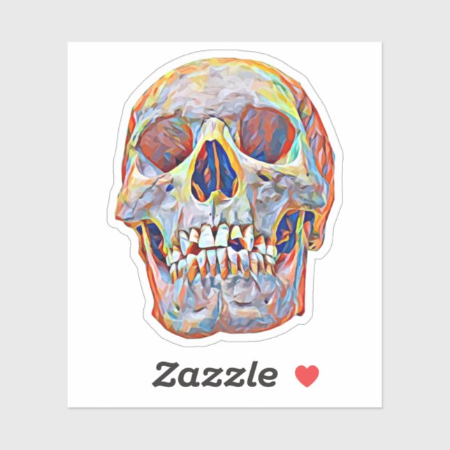 Abstract skull art anthropology, paleontology sticker (Sheet)