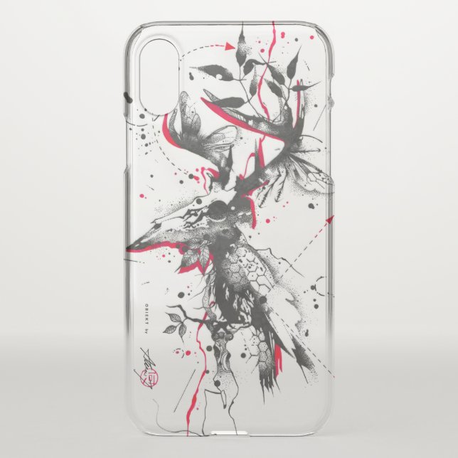 Abstract Skull Bird iPhone Case (Back)