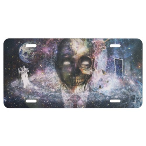 Abstract Skull Fantasy License Plate