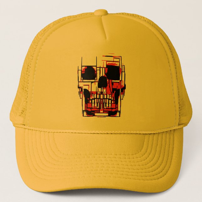 Abstract Skull in Vibrant Colors Trucker Hat (Front)