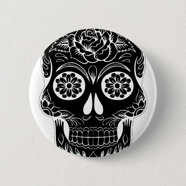 Abstract Skull Pinback Button (Front)