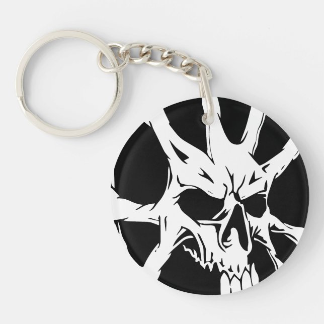 Abstract Skull Roots: Dark Art Keychain (Front)