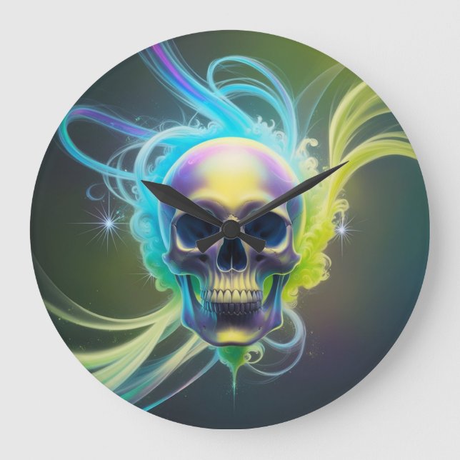 Abstract Skull Vibes Design by Li Tech Large Clock (Front)