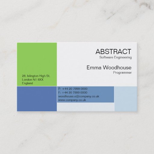 Customizable Abstract Sky Blue &amp; Green Business Card Templates