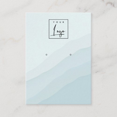 Abstract Sky Blue Stud Wave Earring Logo Display Business Card