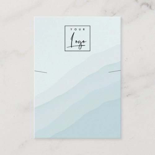 Abstract Sky Blue Waves Necklace Band Logo Display Business Card
