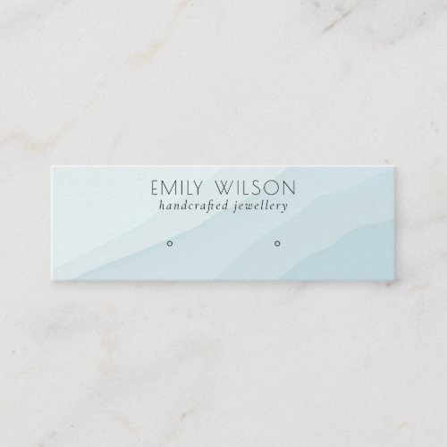 Abstract Sky Blue Waves Stud Earring Display Mini Business Card