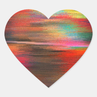 Abstract sky painting heart sticker