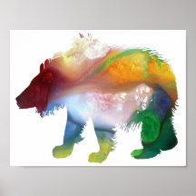 Abstract sloth bear silhouette