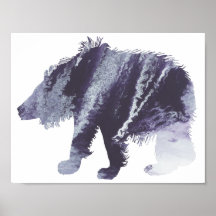 Abstract sloth bear silhouette