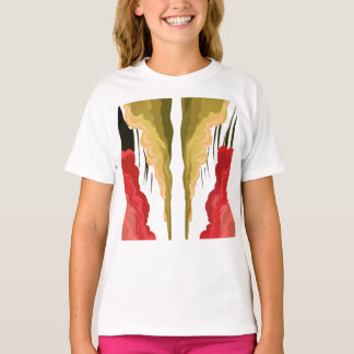 Abstract Smoke Burst – Red & Yellow Energy Art T-Shirt