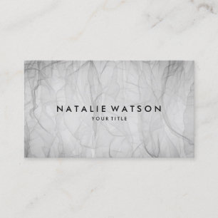 Abstract Smoke Modern Minimalist White Black Business Card