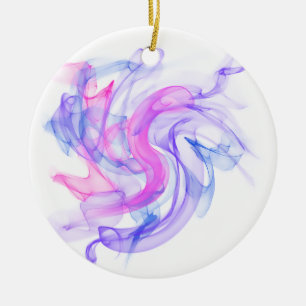 Abstract Smoke on the Water Ceramic Ornament