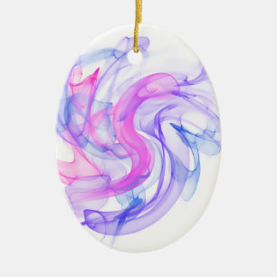 Abstract Smoke on the Water Ceramic Ornament