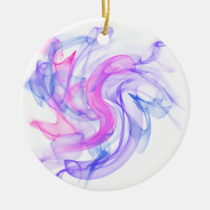 Abstract Smoke on the Water Ceramic Ornament